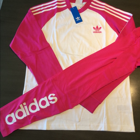 NWT adidas pink outfit leggings shirt set large - Picture 3 of 6